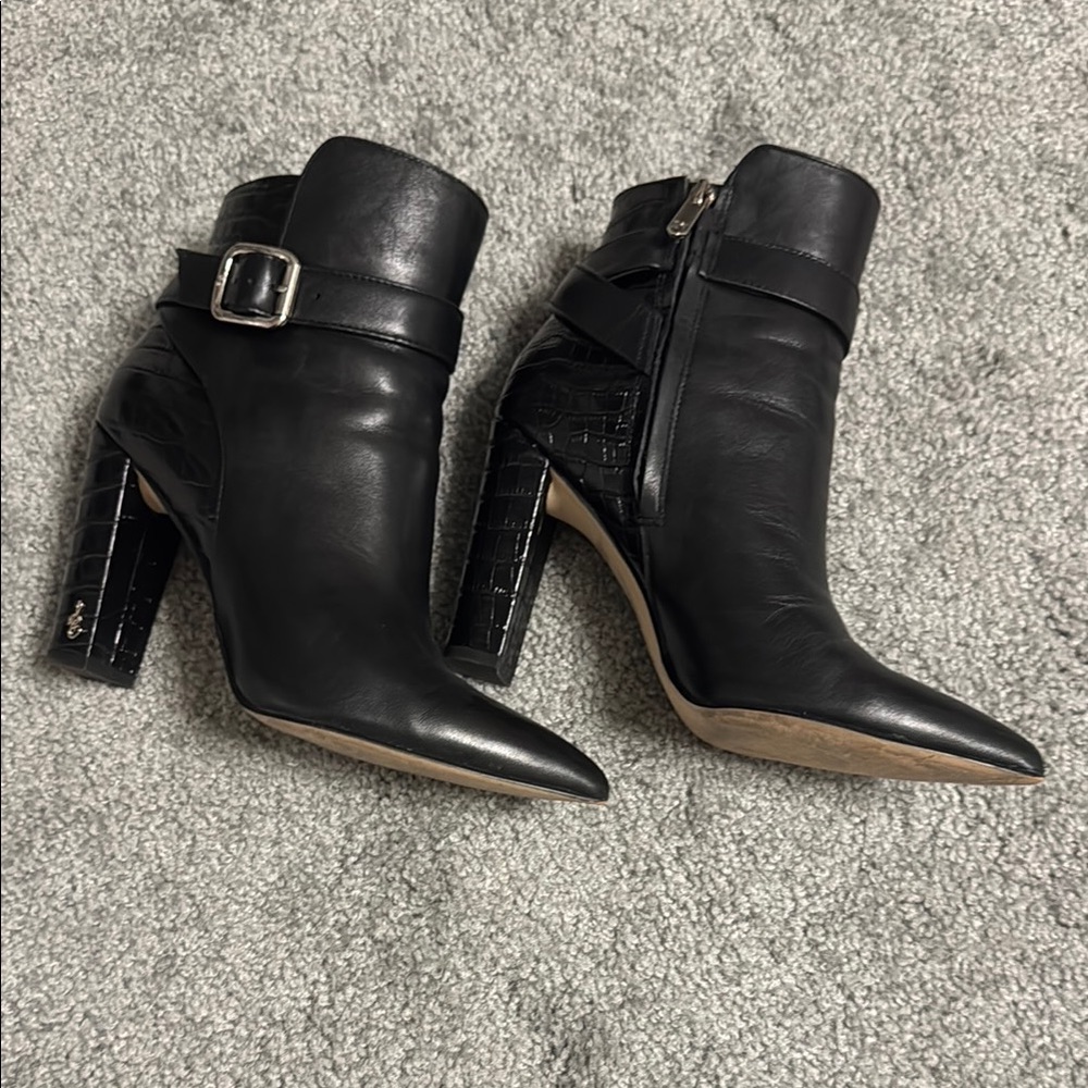 Sam Edelman Black Leather Ankle Boots